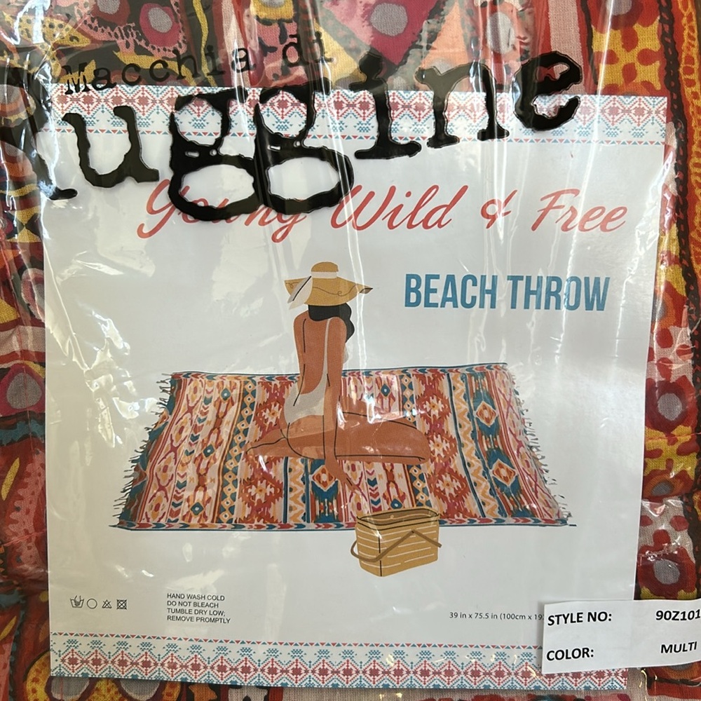 Macchia di Ruggine, Young Wild & Free Beach Throw, NWT - Picture 2 of 5